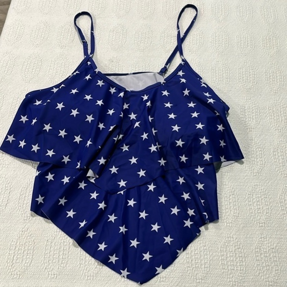 Swim top bathing suit, bikini top suit top stars American blue top only‎ 2XL